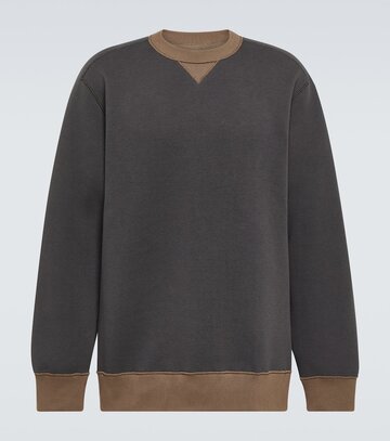 sacai sponge cotton-blend sweatshirt in grey