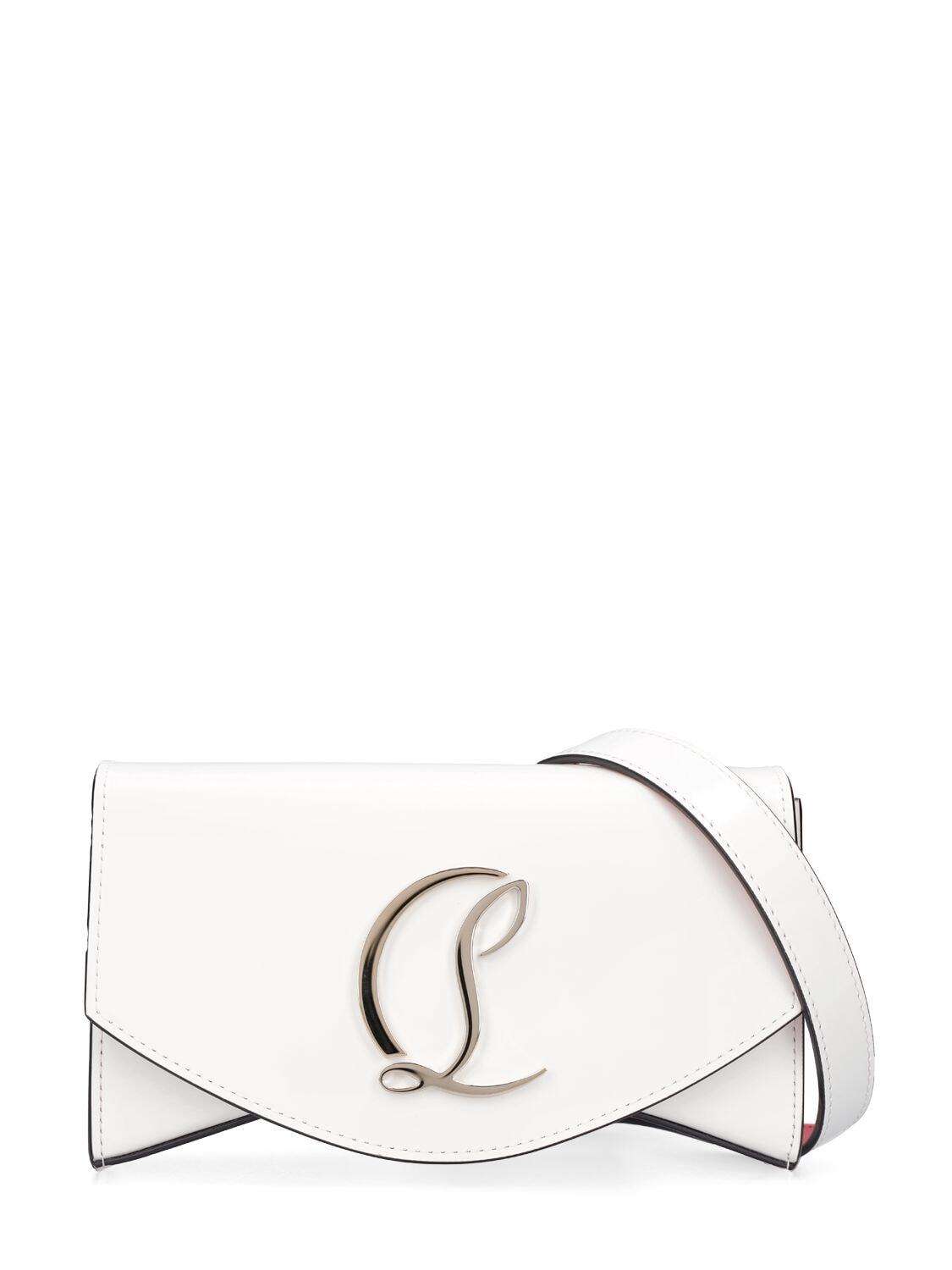 CHRISTIAN LOUBOUTIN Small Loubi54 Leather Shoulder Bag in gold / white
