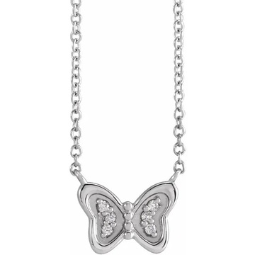jewels,diamond necklace,diamond butterfly necklace,sterling silver necklace,sterling silver chain necklace,diamond fashion necklace