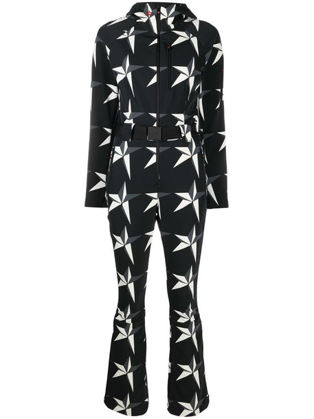 Perfect Moment star print hooded jumpsuit in black