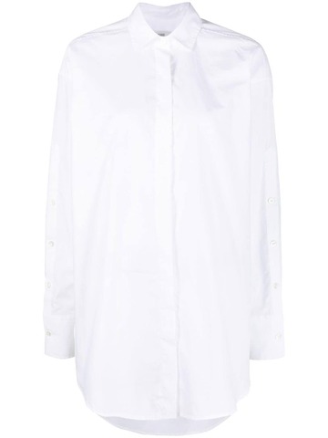 closed button-up organic cotton shirt - white