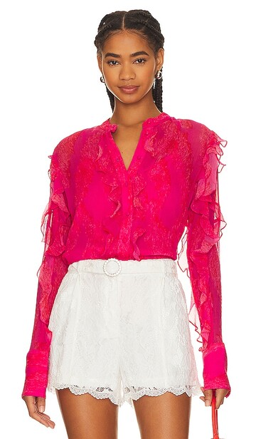 hemant and nandita shirt in fuchsia in pink