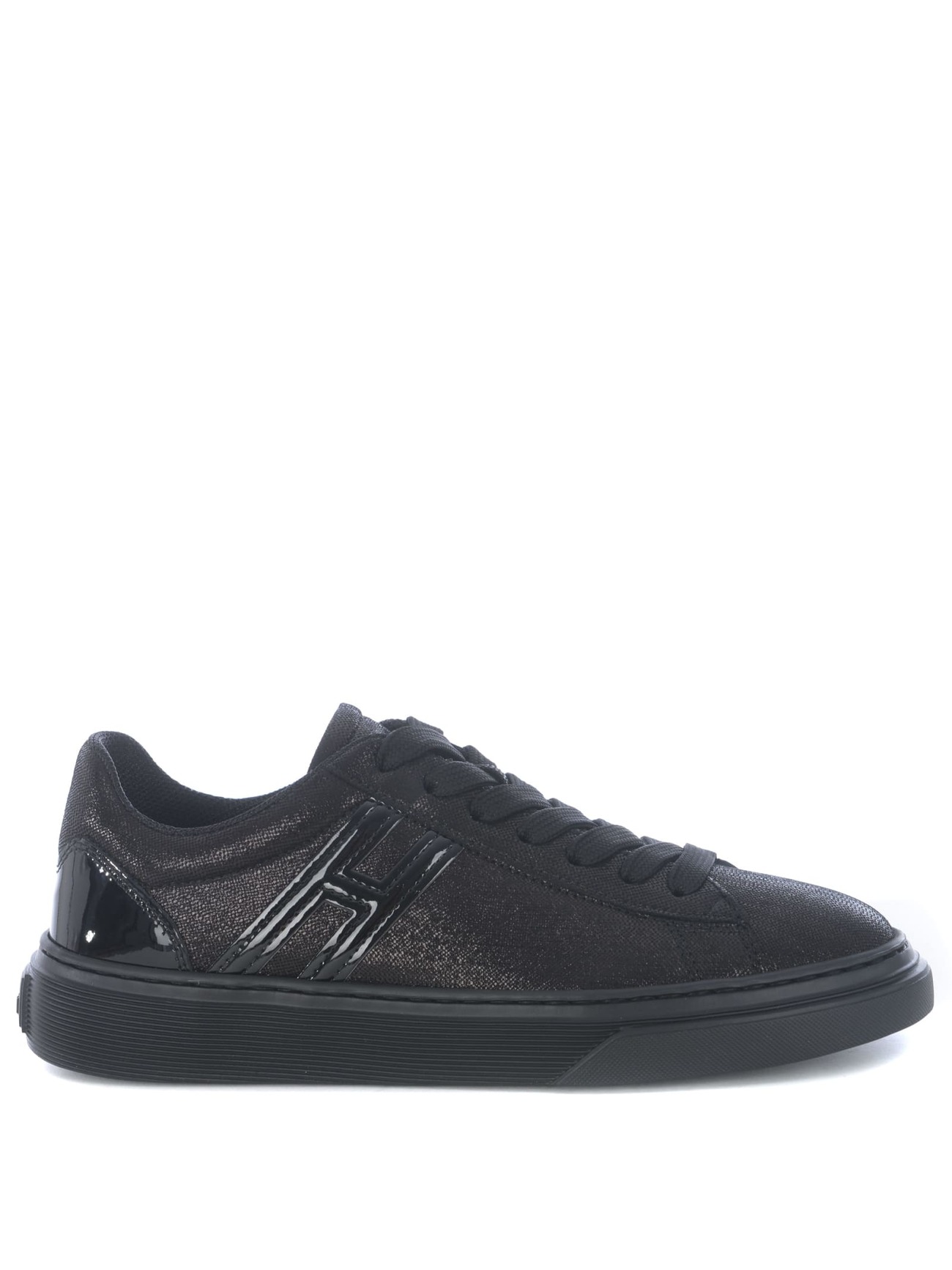 Hogan h365 Sneakers In Laminated Leather in nero