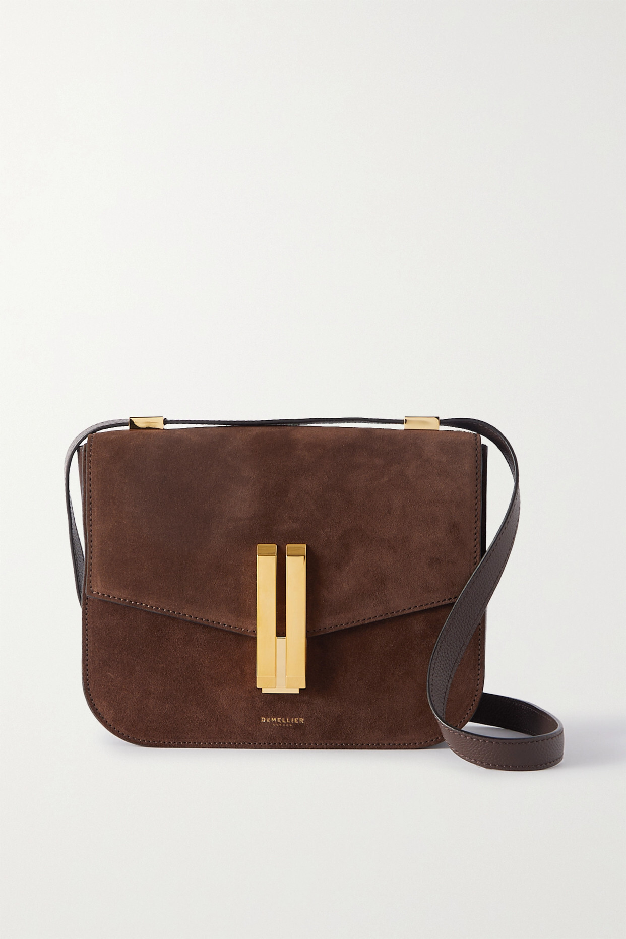 DeMellier - + Net Sustain Vancouver Suede And Textured-leather Shoulder Bag - Brown
