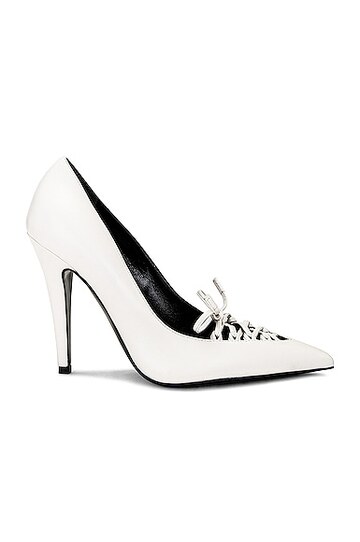 tom ford leather lux corset 105 pump in white