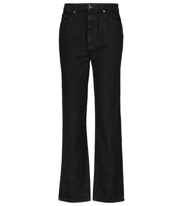 khaite abigail high-rise straight cropped jeans in black