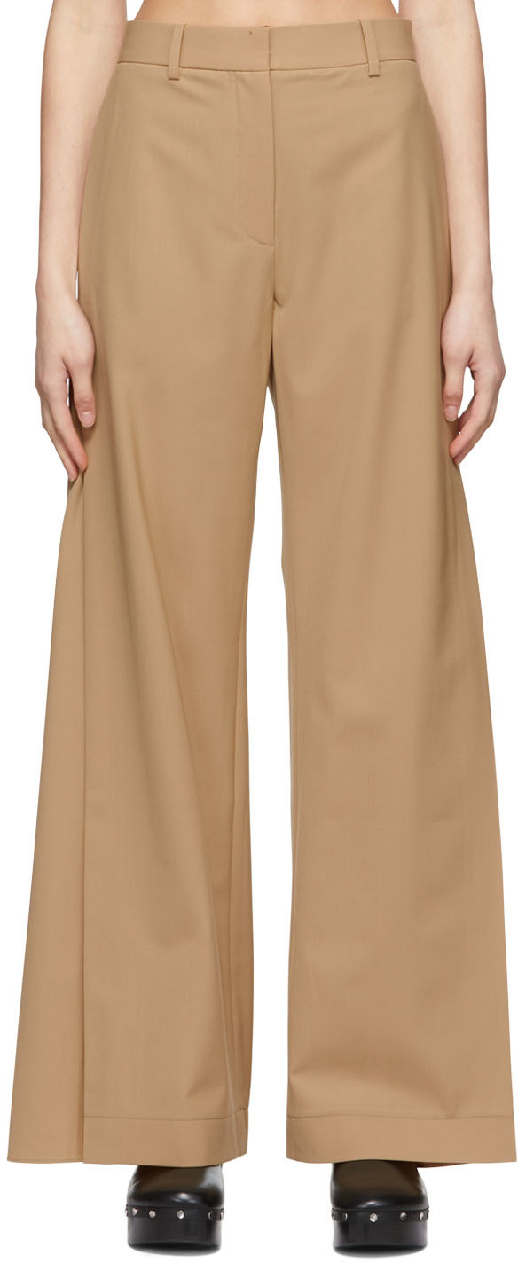 CO Tan Polyester Trousers in camel