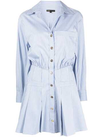 maje striped pleated minidress - blue