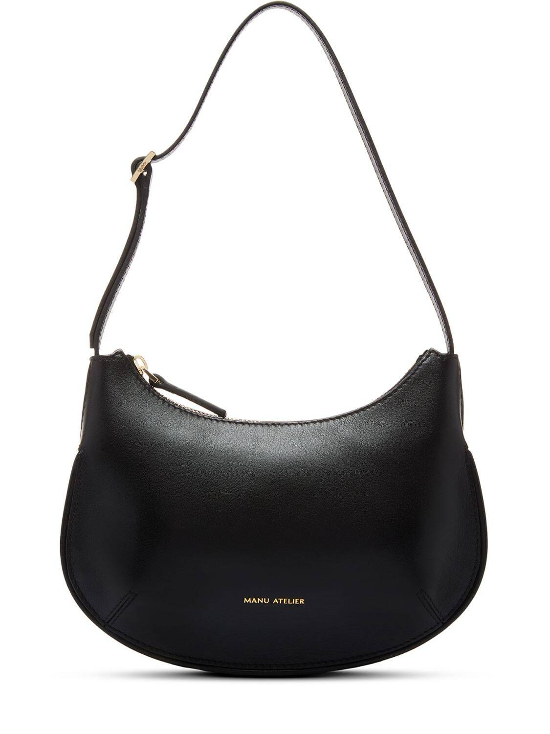 MANU ATELIER Ilda Leather Shoulder Bag in black