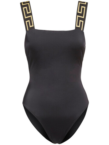VERSACE Greek Strap One Piece Swimsuit in black