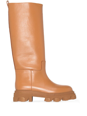 Gia Couture x Pernille Teisbaek 07 leather knee-high boots in brown