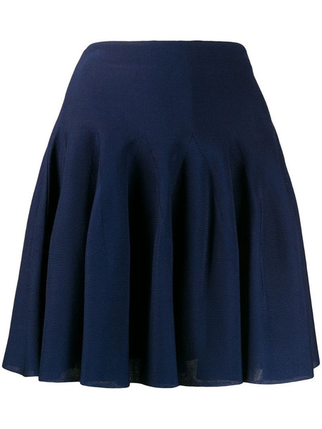 Givenchy pleated high-rise mini skirt in blue