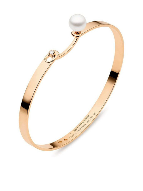 Nouvel Heritage 18kt rose gold Mom Lunch Mood diamond and pearl bangle in pink