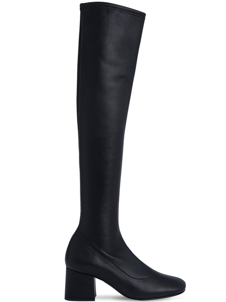 BY FAR 60mm Carlos Stretch Leather Tall Boots in black