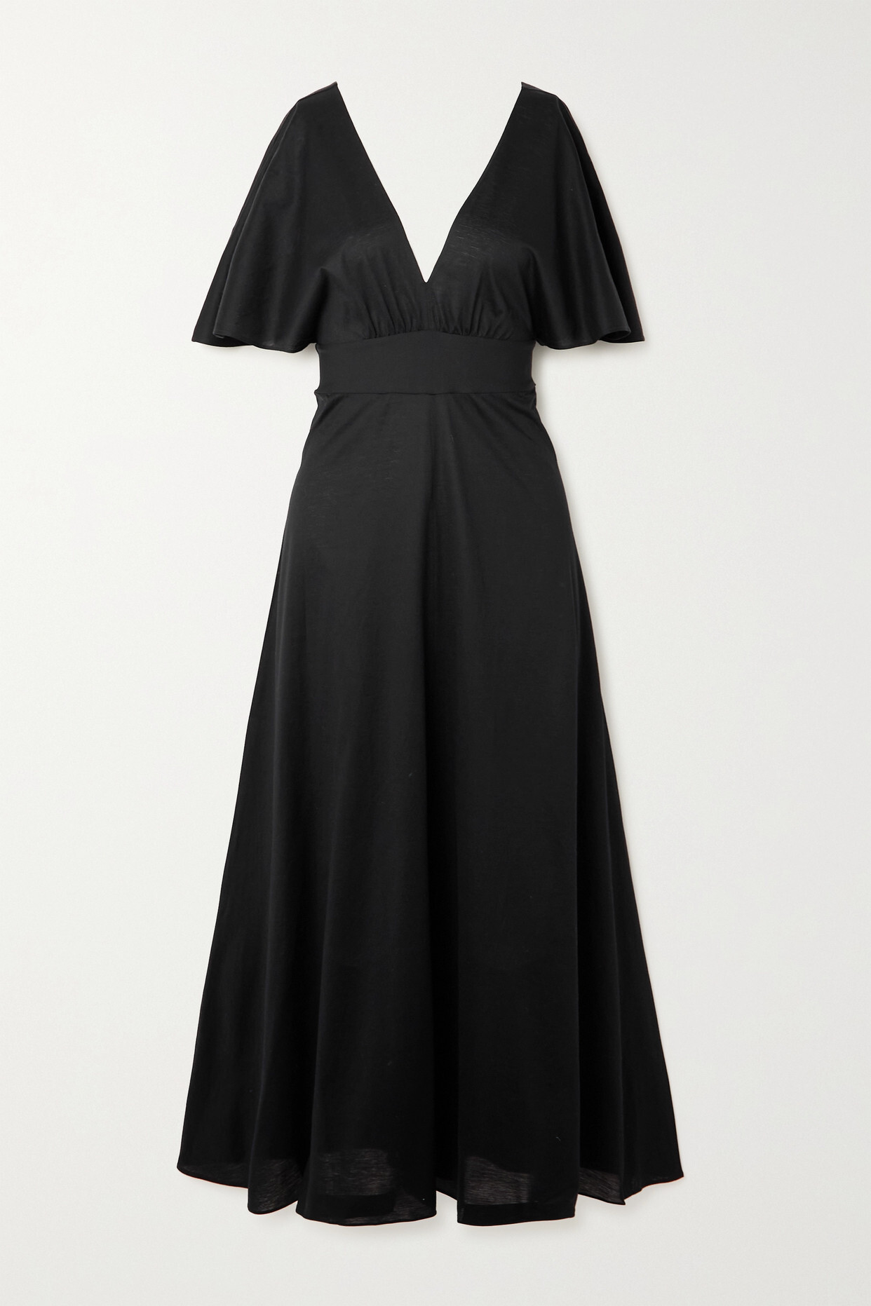Eres - Aurore Paneled Cotton Maxi Dress - Black