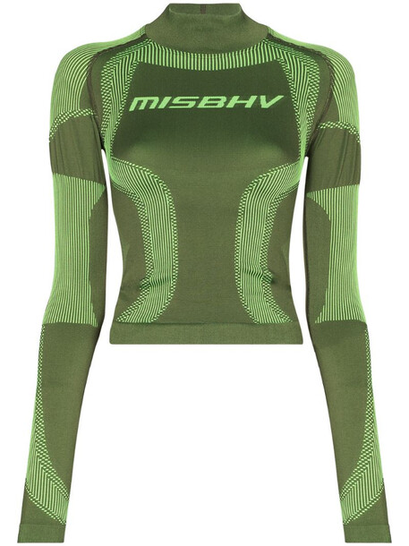 MISBHV panelled jacquard logo performance top in green