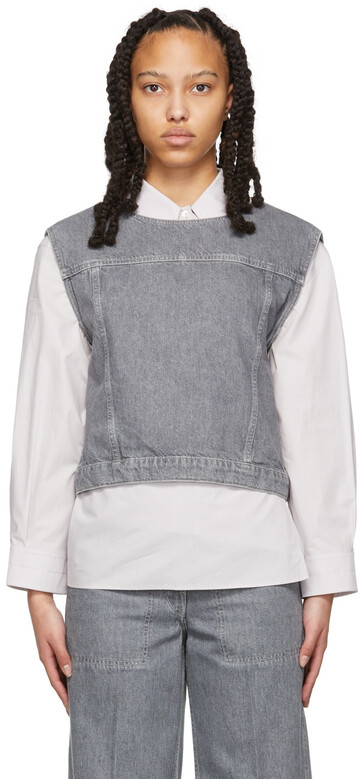 Lemaire Grey Chasuble Blouse in stone
