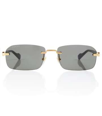gucci rectangular sunglasses in black