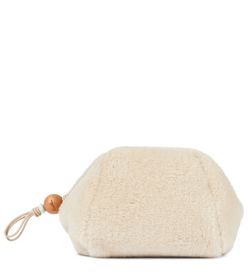 Loro Piana Puffy Small cashmere and silk pouch in white
