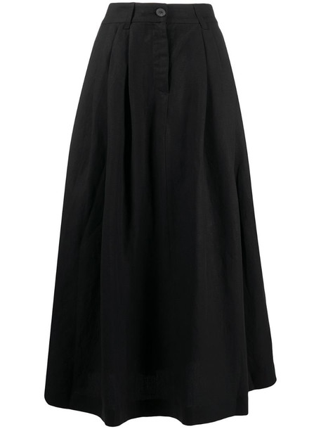 Mara Hoffman flared style pleat detail skirt in black
