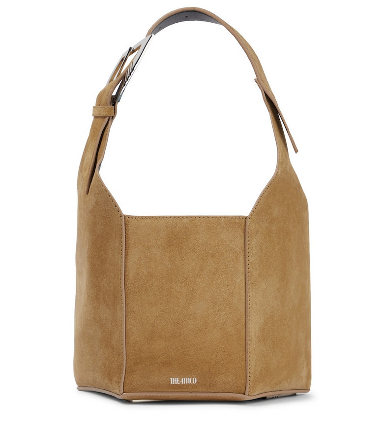 The Attico Exclusive to Mytheresa â 6 PM Medium suede shoulder bag in beige
