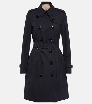burberry chelsea vintage check gabardine trench coat in black