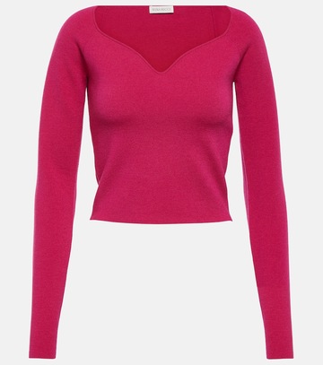 nina ricci wool-blend top in pink