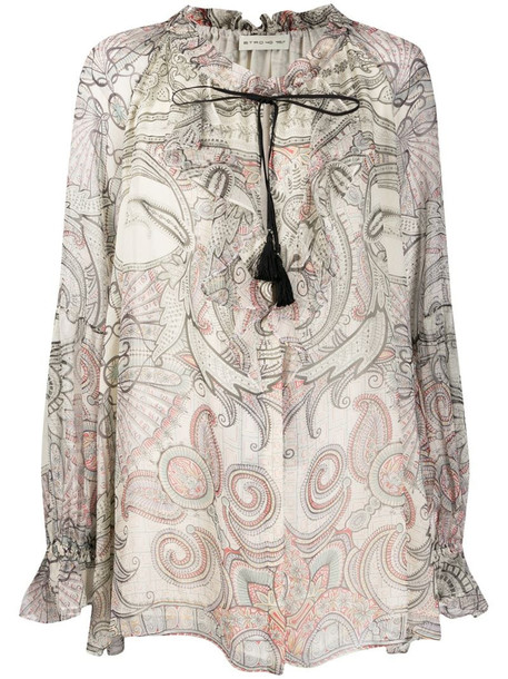Etro paisley print blouse in grey