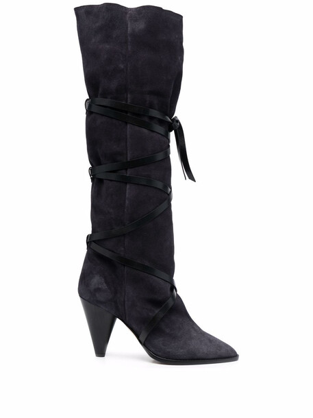 Isabel Marant lace-up suede boots - Black