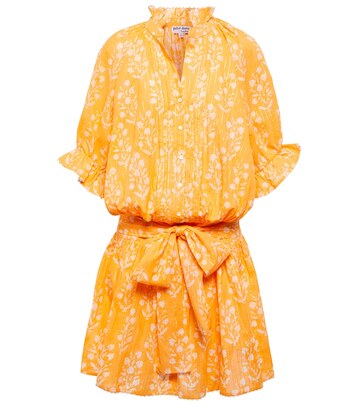 juliet dunn floral cotton-blend shirt dress