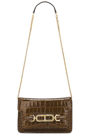 tom ford stamped croc whitney small shoulder bag in tan in khaki