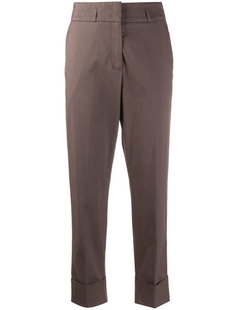 Peserico elasticated tapered trousers in brown