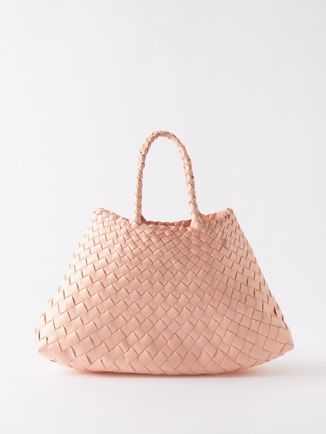 Dragon Diffusion - Santa Croce Small Woven-leather Basket Bag - Womens - Pink