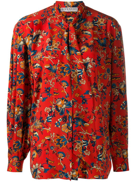 Givenchy floral-print pussy-bow blouse