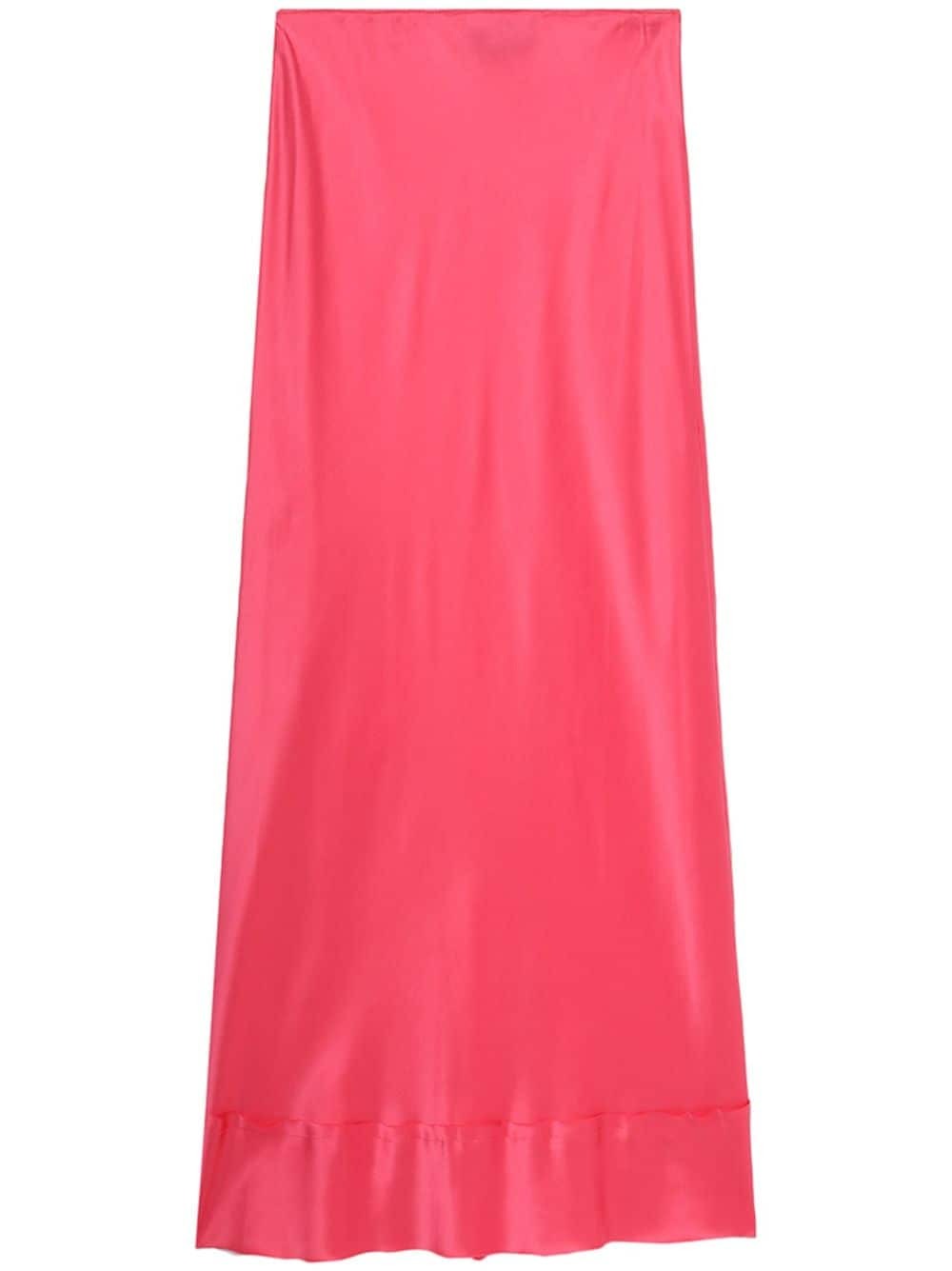 Lee Mathews Stella silk midi skirt - Pink