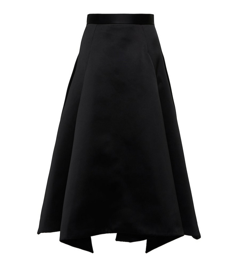 Christopher Kane High-rise satin midi skirt in black