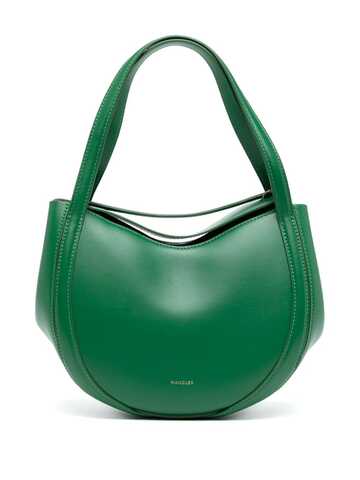 wandler mini lin leather tote bag - green