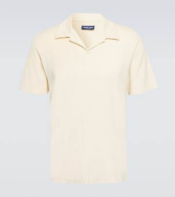 frescobol carioca faustino cotton-blend terry polo shirt in beige