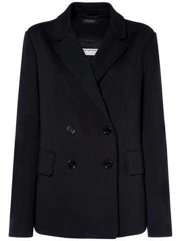 's max mara scrigno jersey double breasted jacket in black