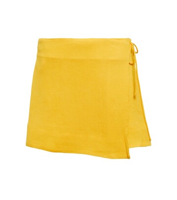 staud kieran miniskirt in yellow