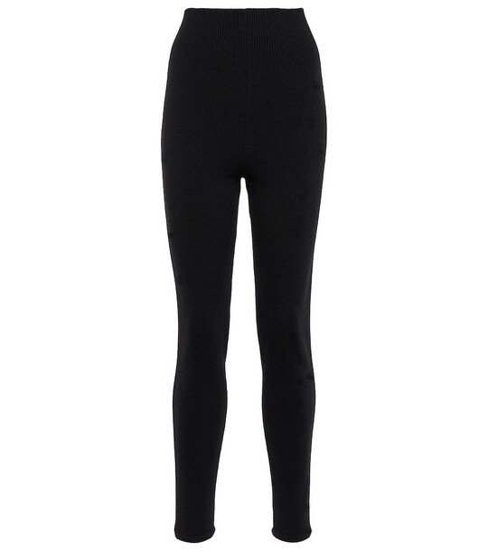 AlaÃ¯a High-rise cashmere leggings in black