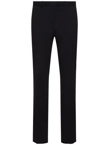 zegna premium cotton pants in black