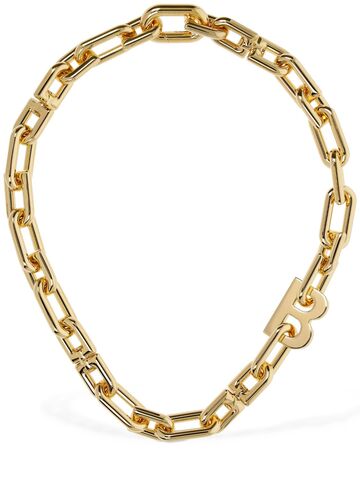 BALENCIAGA B Chain Thin Brass Necklace in gold
