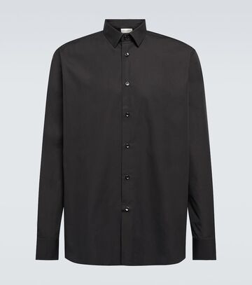 saint laurent cotton poplin shirt in black