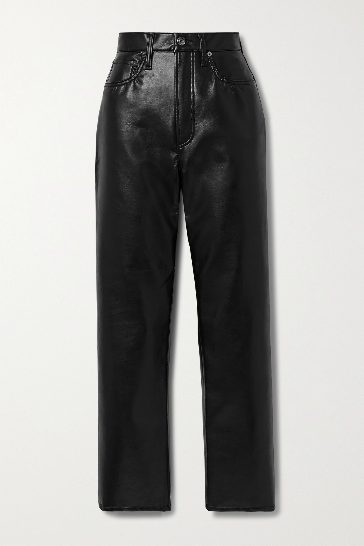 AGOLDE - + Net Sustain Leather-blend Straight-leg Pants - Black
