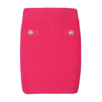 Balmain Knit mini skirt in rose / fuchsia