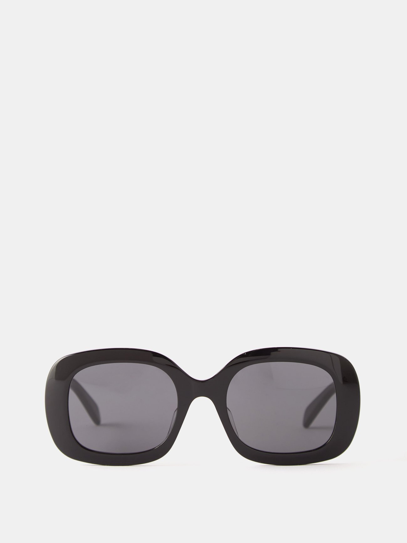 Celine Eyewear - Triomphe Round Acetate Sunglasses - Womens - Black Grey