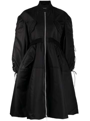 simone rocha flared padded coat - black