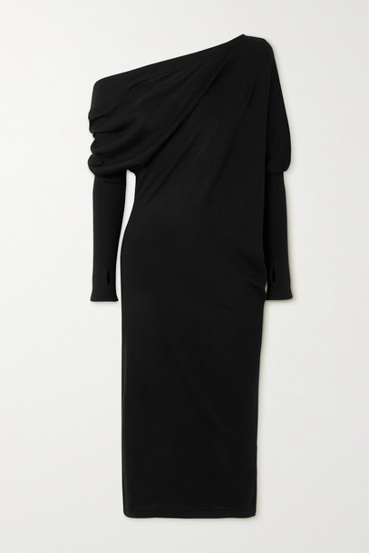 TOM FORD - One-shoulder Cashmere And Silk-blend Dress - Black