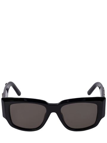 palm angels laguna squared acetate sunglasses in black
